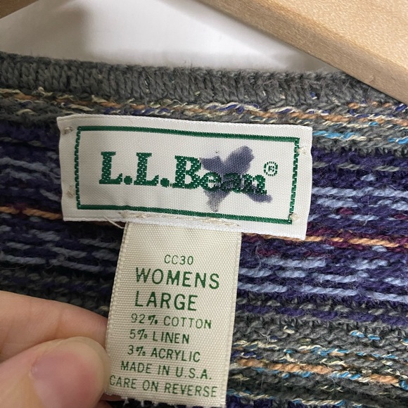 L.L. Bean Men's Cardigan in Blue, Purple, and Gold - Picture 4 of 4